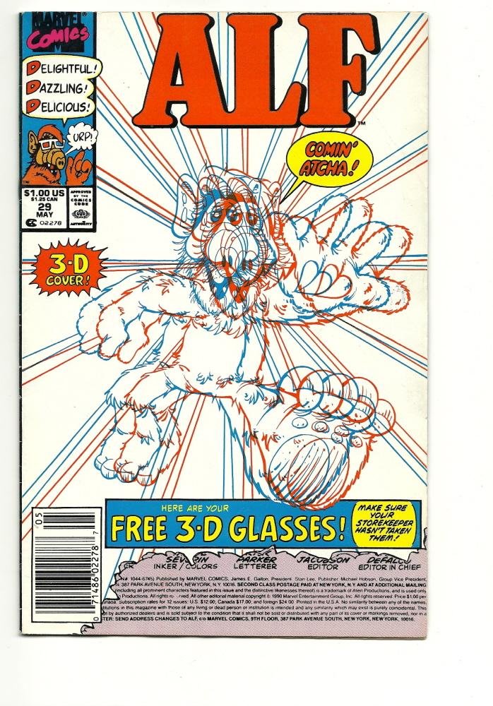 Marvel Comics ALF #29 May 1990 3D Cover