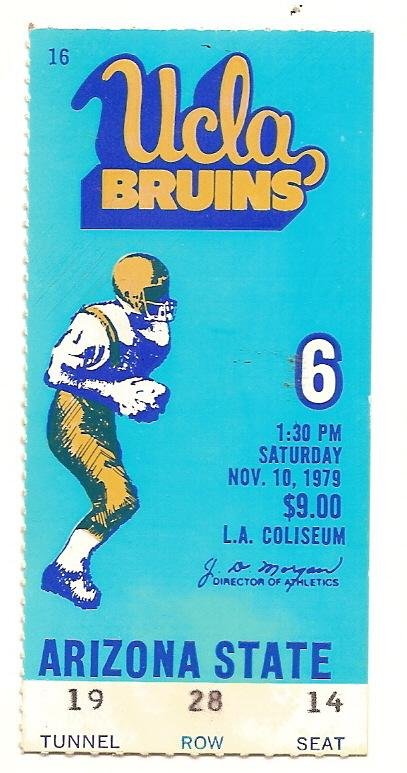 1979 Nov 10th Ticket Stub UCLA vs Arizona State