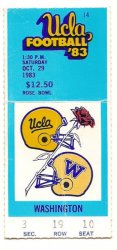 1983 Oct 29th Ticket Stub UCLA vs Washington
