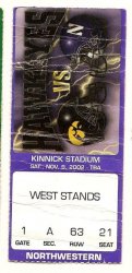 2002 nov 9th Ticket Stub iowa vs Northwestern