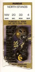 2002 Oct 5th Ticket Stub iowa vs Purdue