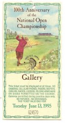 1995 US Open ticket Tuesday June 13 practice Round