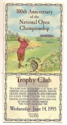 1995 US Open ticket wednesday June 14 practice Round