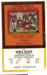 1989 Oct 28th Ticket Stub Iowa State @ Nebraska
