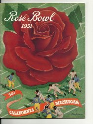 1951 Rose Bowl Game Program California Michigan