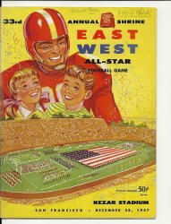 1957 Shrine East West All Star Game Program