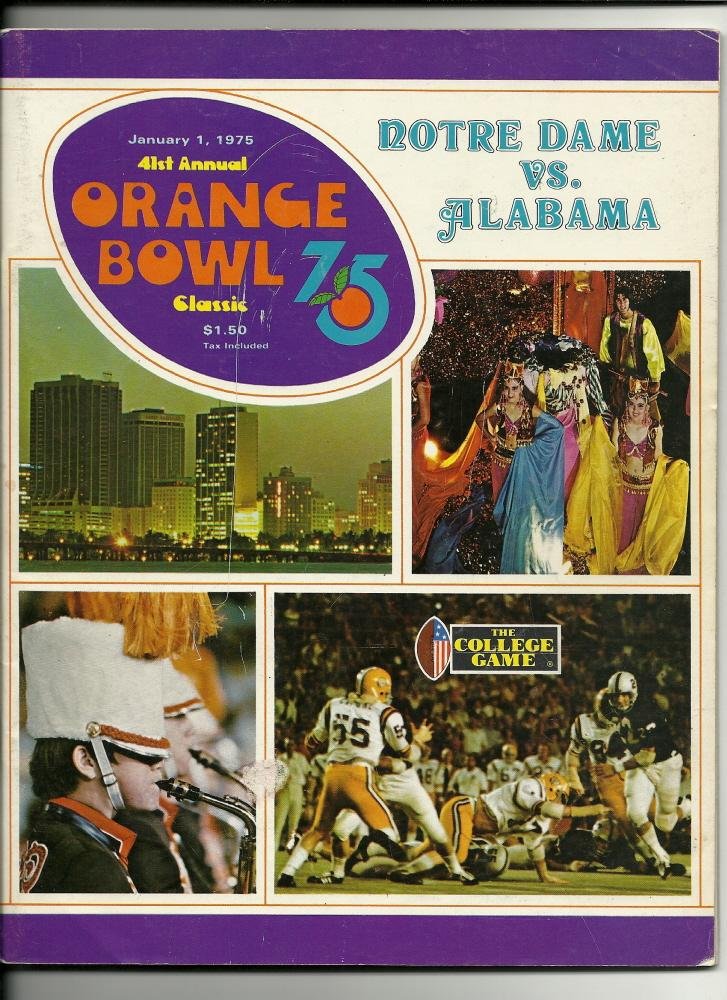 Image 0 of 1975 Orange Bowl Game Progarm Notre Dame Alabama