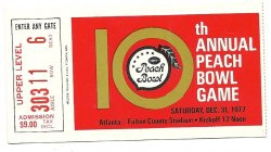 1977 Peach bowl game ticket Stub NC State Iowa State