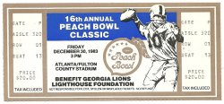 1983 Peach Bowl Game Full Ticket Florida State North Carolina