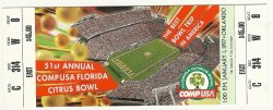 1997 Citrus Bowl Game Full Ticket Tennessee Northwestern