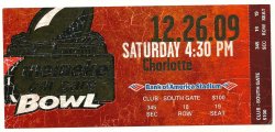 2009 Meineke Car Care Bowl Ticket Stub Pittsburgh North Carolina