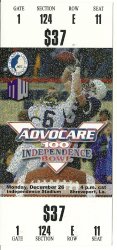 2011 Independence bowl Game Full Ticket Missuri UNC