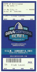 2011 BBVA Compass Bowl Game Full Ticket Pittsburgh Kentucky