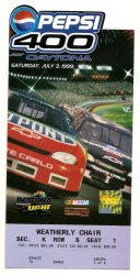 1999 Daytona Pepsi 400 Ticket Stub Dale Jarrett