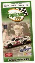 2002 Tropicana 400 Race Ticket Stub Nascar Chicago Harvick win