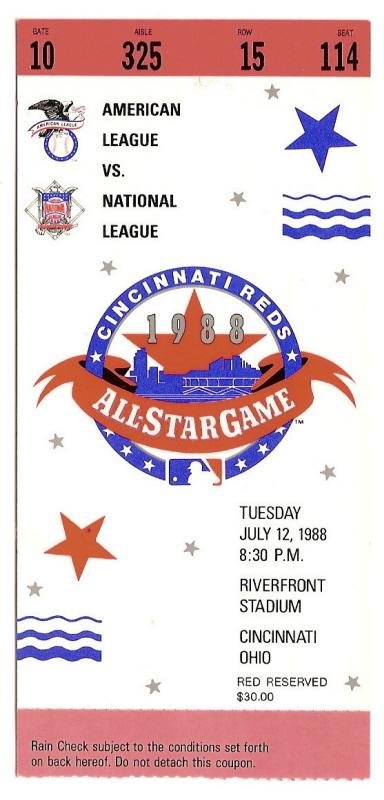 1988 All Star Game Ticket Stub