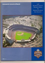 1996 Baseball NLDS Game program Dodgers Braves Division