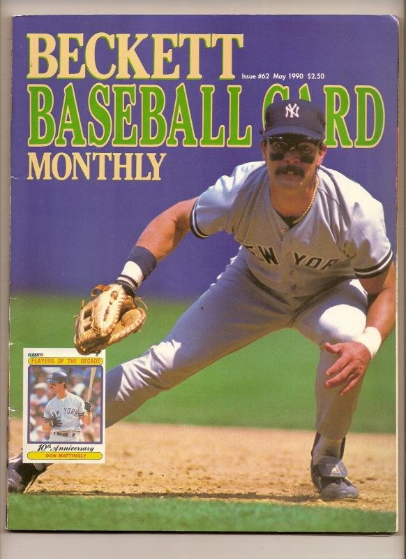 beckett baseball Card Monthly price Guide May 1990 issue  #62 Don Mattingly