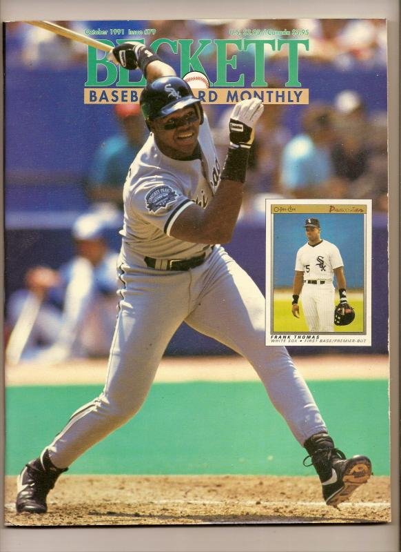 beckett baseball Card Monthly price Guide Oct 1991 issue  #79 Frank Thomas
