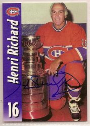 Henri Richard signed autographed Hockey card HOF