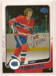 Larry Robinson signed autographed Hockey card HOF