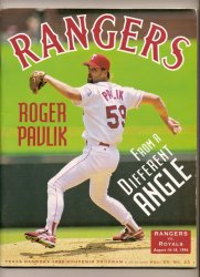 1996 MLB Program Royals @ Rangers August