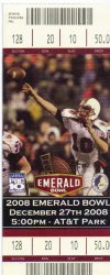 2008 Emerald Bowl Full Ticket Cal Bears Miami Hurricane