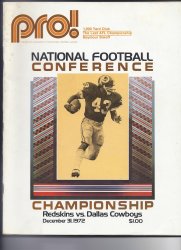 1972 NFC Championship Program Redskins Dallas Cowboys
