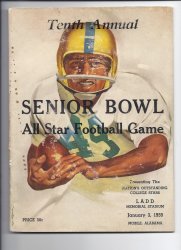 1959 Senior Bowl All Star Football Game Program 10th Annual Vintage Ephemera
