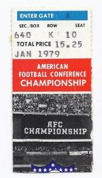 1978 AFC Championship Ticket Stub Oilers @ Steelers
