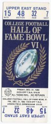 1982 Hall Of Fame Bowl Game Full Unused Ticket Air Force Vanderbilt