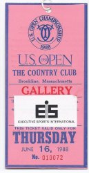1988 US Open Golf TIcket 1st round Thursday 6 16 88 Curtis Strange