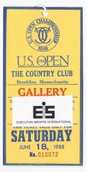 1988 US Open Golf TIcket 3rd round Saturday 6 18 88 Curtis Strange