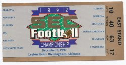 1992 SEC Championship Game ticket stub Florida Alabama