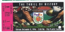 1997 Orange bowl Game Ticket Stub Nebraska Virginia Tech