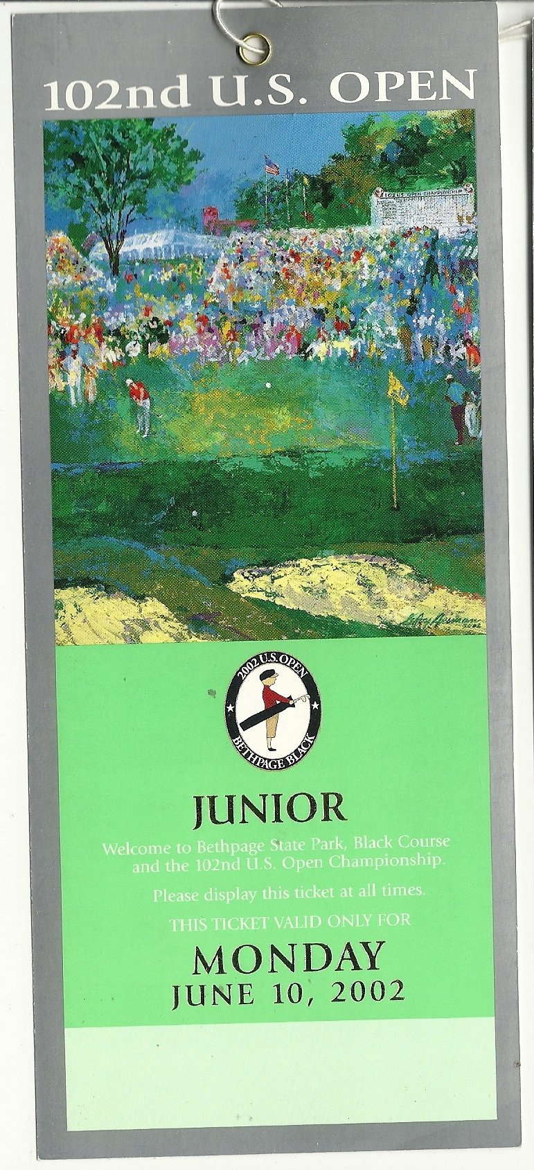 2002 US Open Golf Ticket Practice Round Monday 6 10 02