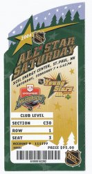 2004 NHL all Star Saturday Skill Competion Full Unused Ticket Minnesota