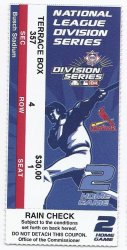 2004 NLDS Season Ticket Stub Game 2 Dodgers @ Cardinals
