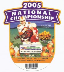 2005 Orange Bowl Game Full TIcket USC Oklahoma BCS National Championship