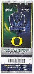 2011 PAC 12 Championship Game Full Unused Ticket Oregon UCLA