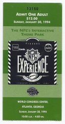 Super Bowl 28 XXVIII NFL Experience Ticket Stub