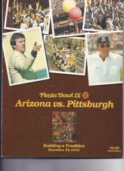 1979 Fiesta Bowl Game Progam Pittsburgh Arizona