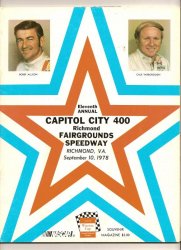 1978 Capital City 400 Program Darrell Waltrip win nascar