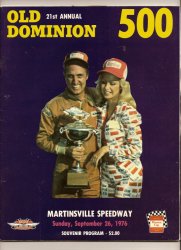 1976 Old Dominion 500 Nascar Race Program Cale Yarborough win