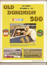 1979 Old Dominion 500 Nascar Race Program Buddy Baker win