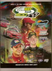 2005 Subway Fresh 500 Nascar Program Kurt Busch win