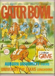 1974 Gator Bowl Game Program AuBurn Texas