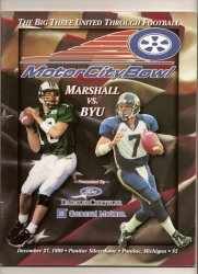 1999 Motor City Bowl Game program Marshall BYU