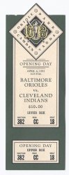 1st Game at Oriole Park at Camden Yards Full Unused Season Ticket 1992 Opening D