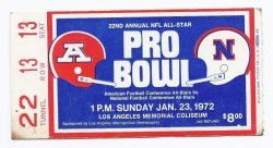 1972 Pro Bowl Game Ticket Stub NFC AFC All Stars